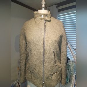 Zara womans wool cotton blend jacket